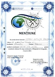 Diplomă obținută de elevii liceului la un concurs școlar