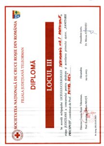 Diplomă obținută de elevii liceului la un concurs școlar